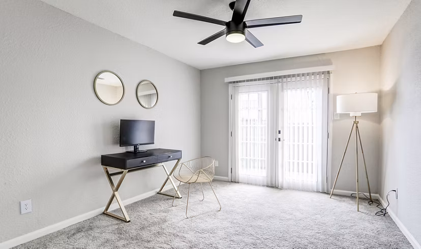 Bedroom featuring modern decor and natural light in The Lumiere Apartments