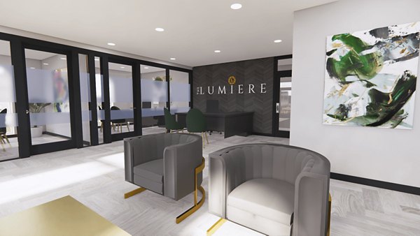 The Lumiere Apartments: Elegant clubhouse with modern design elements