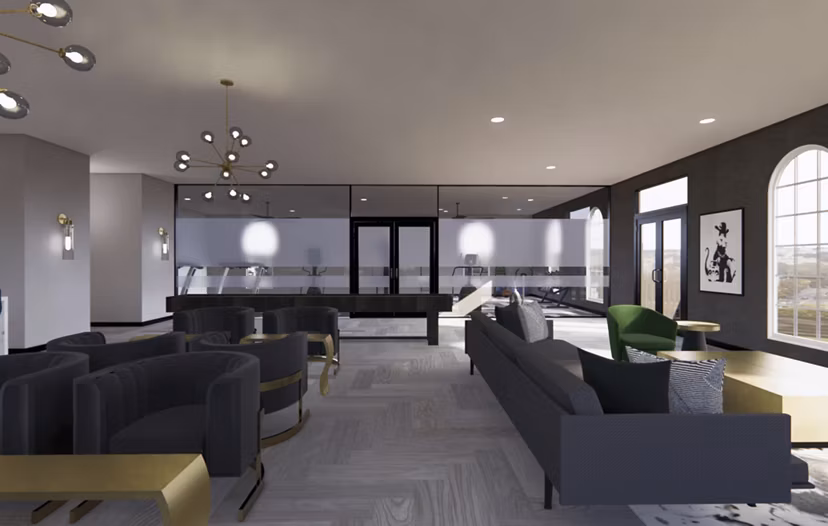 Elegant clubhouse featuring modern decor at The Lumiere Apartments