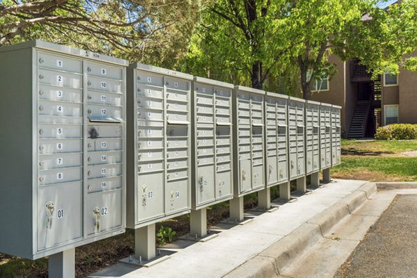 Mailroom with secure package lockers at Hunters Ridge Apartments
