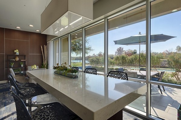 Clubhouse featuring modern decor and comfortable seating at Regard at Med Center Apartments