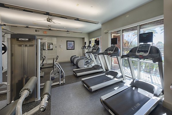 State-of-the-art fitness center with modern equipment at Regard at Med Center Apartments, promoting active lifestyle and wellness