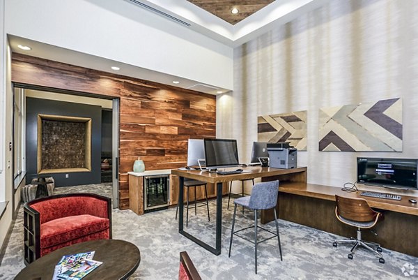 TruNorth at Bulverde Apartments: Stylish clubhouse with modern dÃ©cor and seating areas