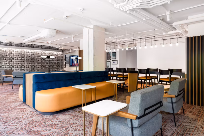 Stylish clubhouse with modern furnishings at The Accolade on Chestnut Apartments
