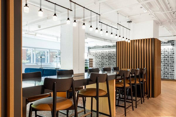 Modern clubhouse with gym and lounge at The Accolade on Chestnut luxury apartments