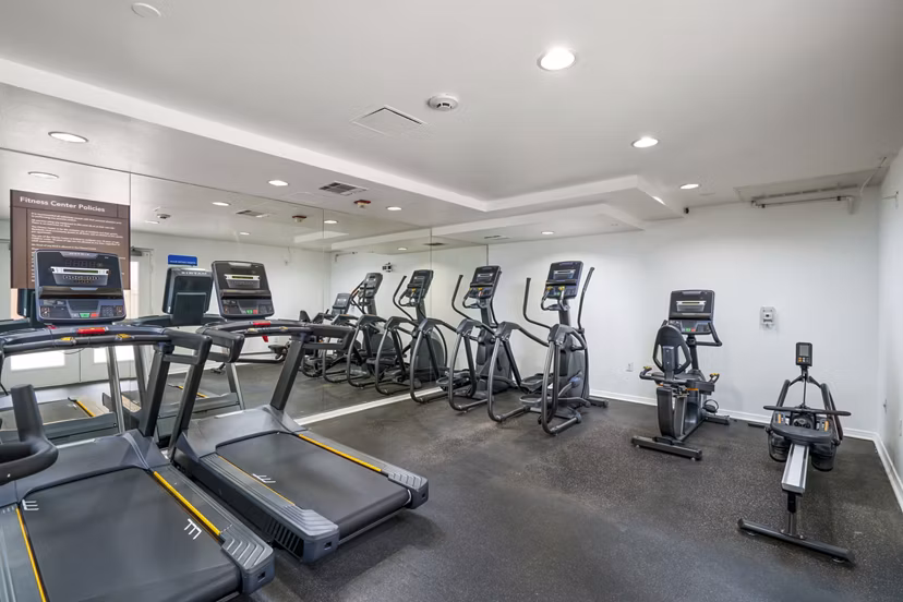State-of-the-art fitness center with modern equipment at Gema Apartments