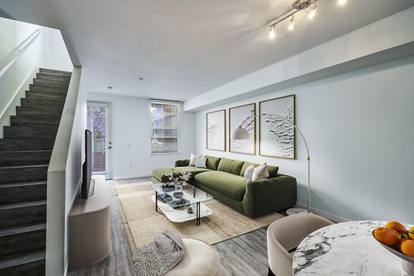 Spacious living room with modern decor at Gema Apartments for luxury living