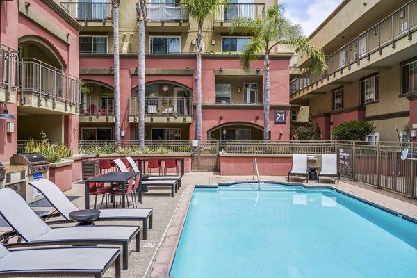 Modern outdoor pool at Gema Apartments offering relaxation and scenic views
