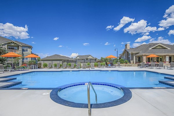 Resort-style pool at Links at Legacy Ridge Apartments offering luxurious relaxation and scenic views