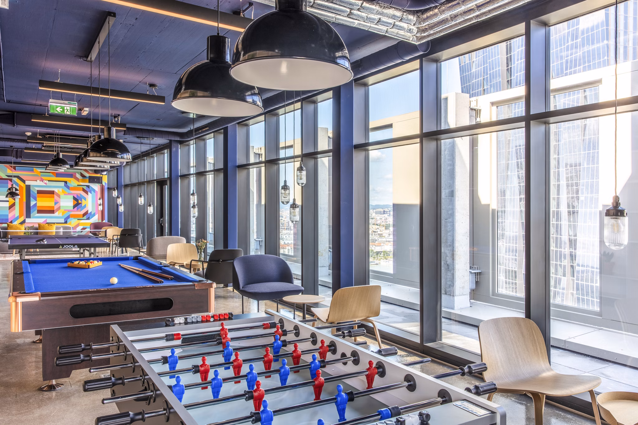 clubhouse game room at District Living Apartments