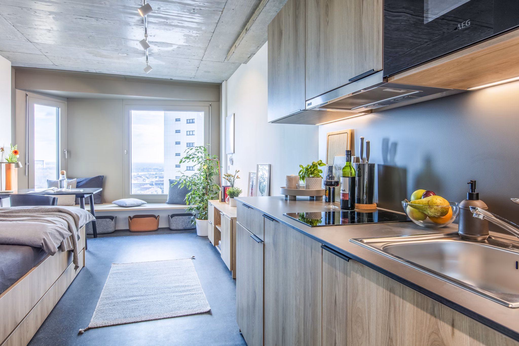 kitchen at District Living Apartments