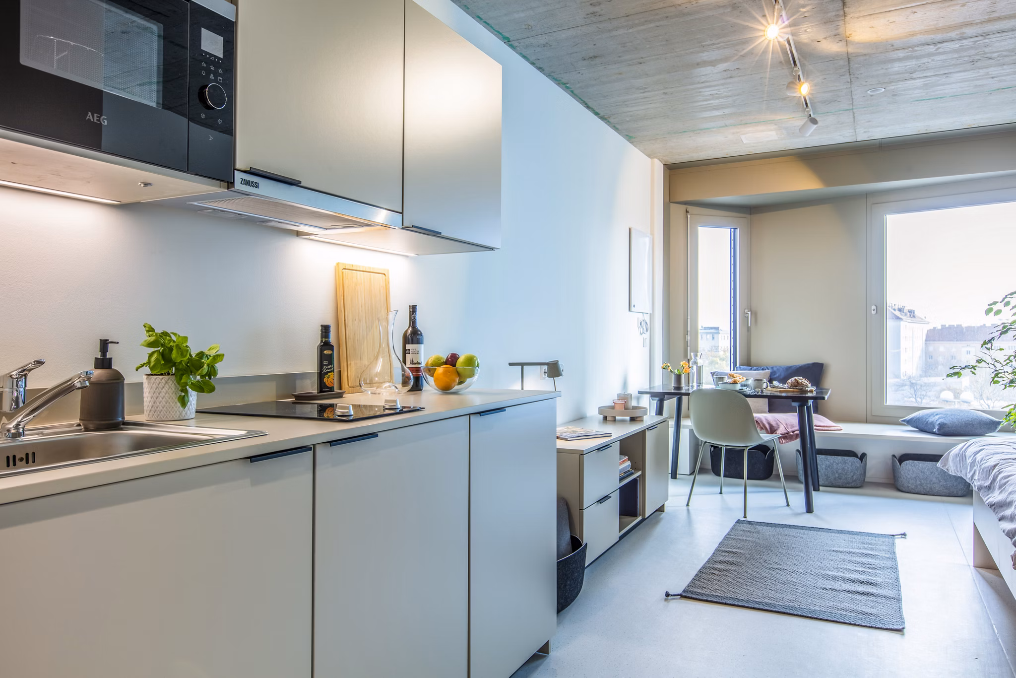 kitchen at District Living Apartments