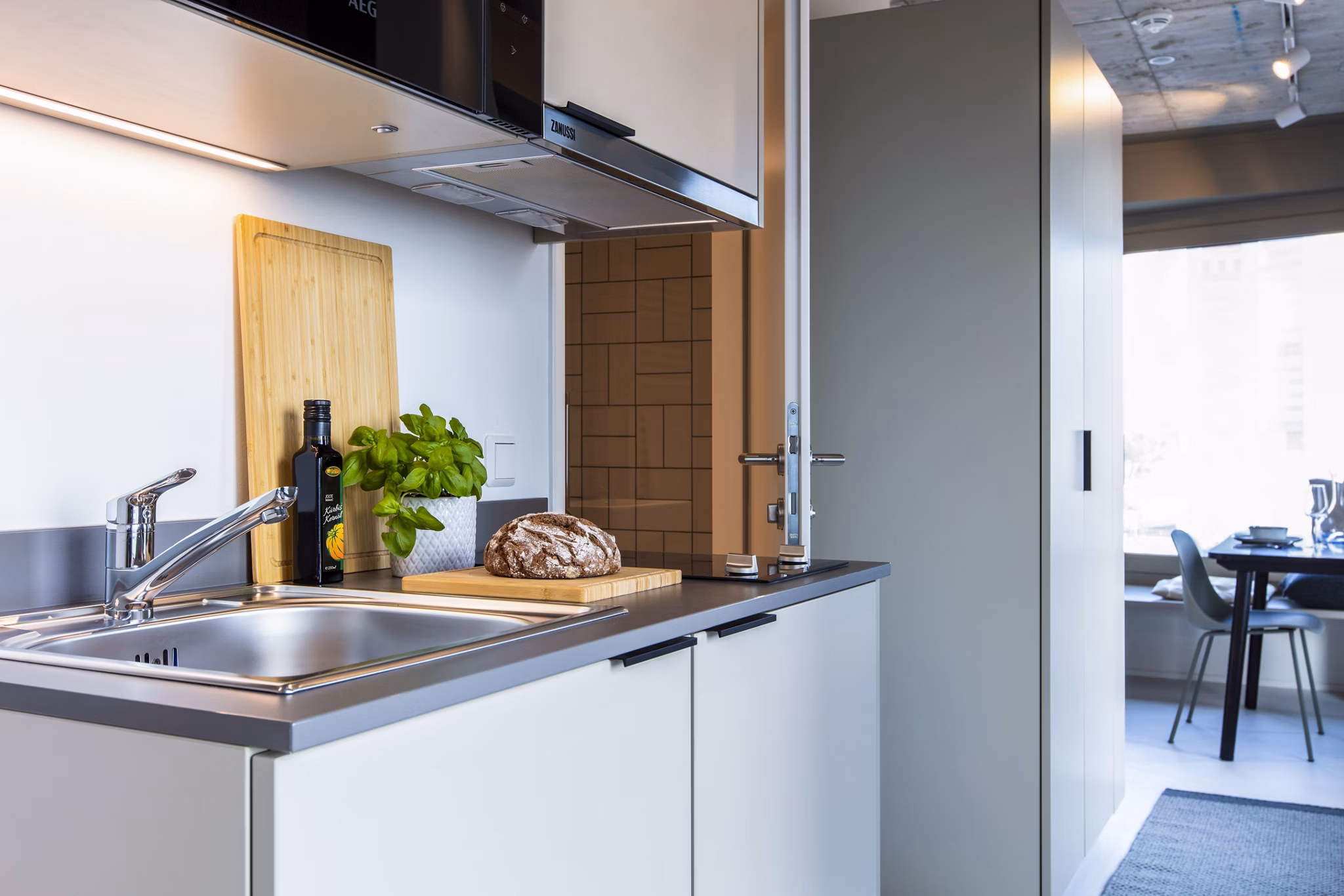 kitchen at District Living Apartments
