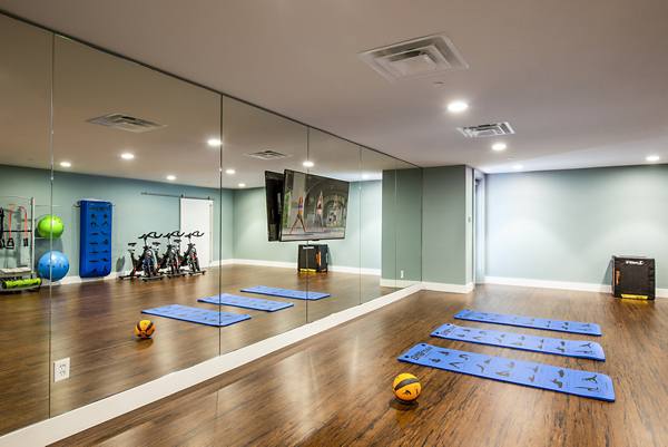 yoga/spin studio at Brookland Press Apartments