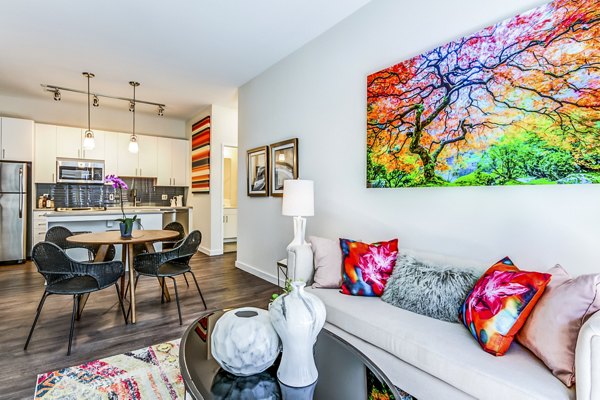 living room at Brookland Press Apartments