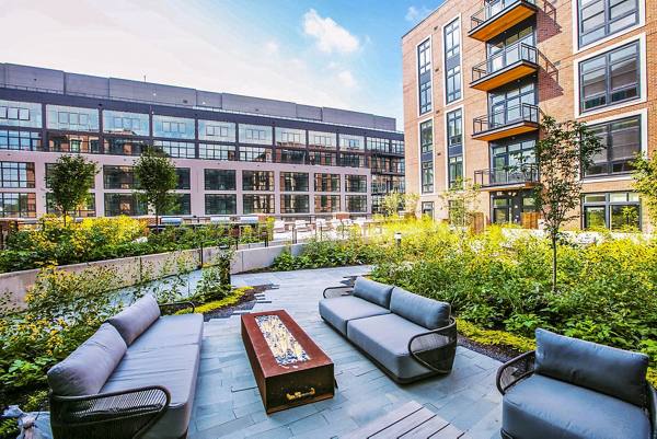 patio/balcony/fire pit at Brookland Press Apartments