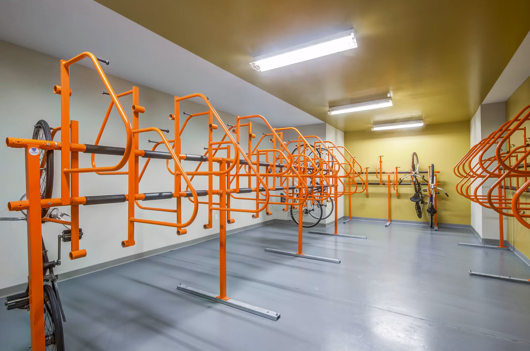 Secure bike storage facility at Willow & Maple Apartments for residents-focused convenience and sustainability