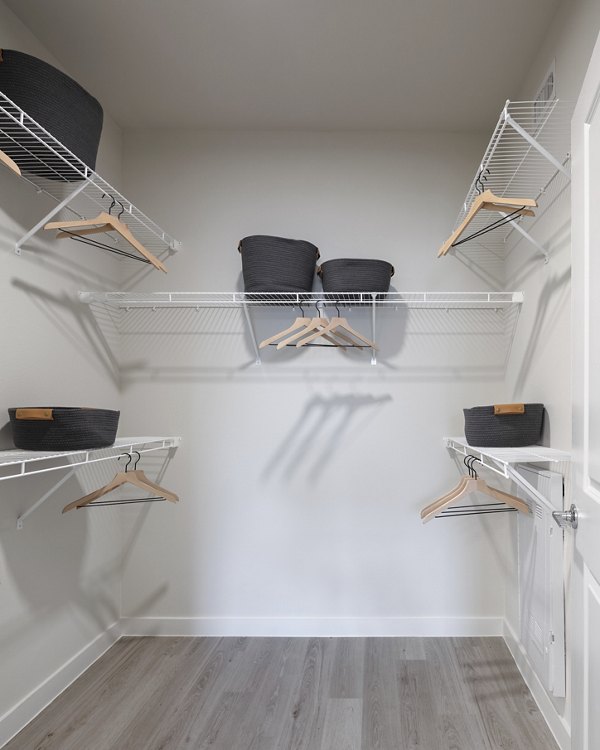 Walk-in closet with ample storage space at Prose Westover Hills Apartments