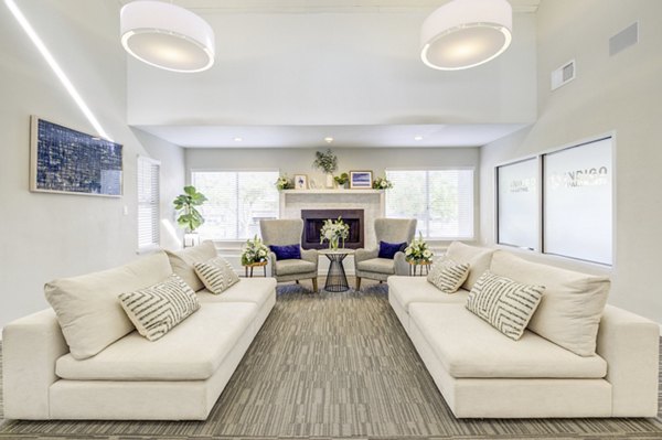 Avana Vista Point: Stylish clubhouse with modern decor and ample seating for resident gatherings at luxury apartments