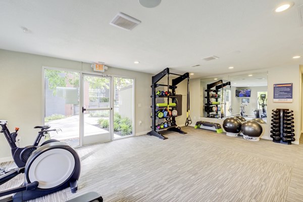 State-of-the-art fitness center with modern equipment at Avana Vista Point Apartments