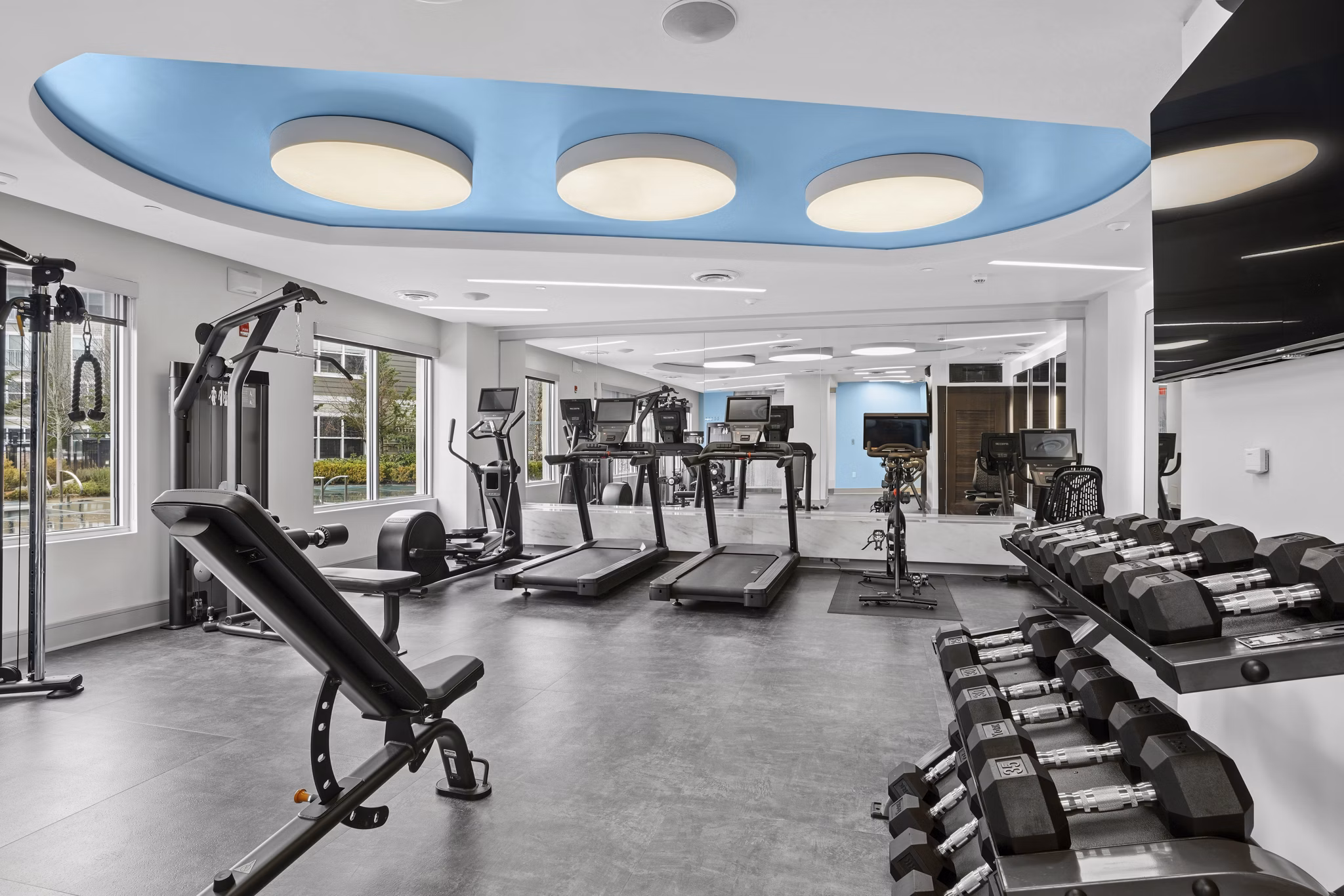 fitness center at The Landing at Vinnin Square Apartments 