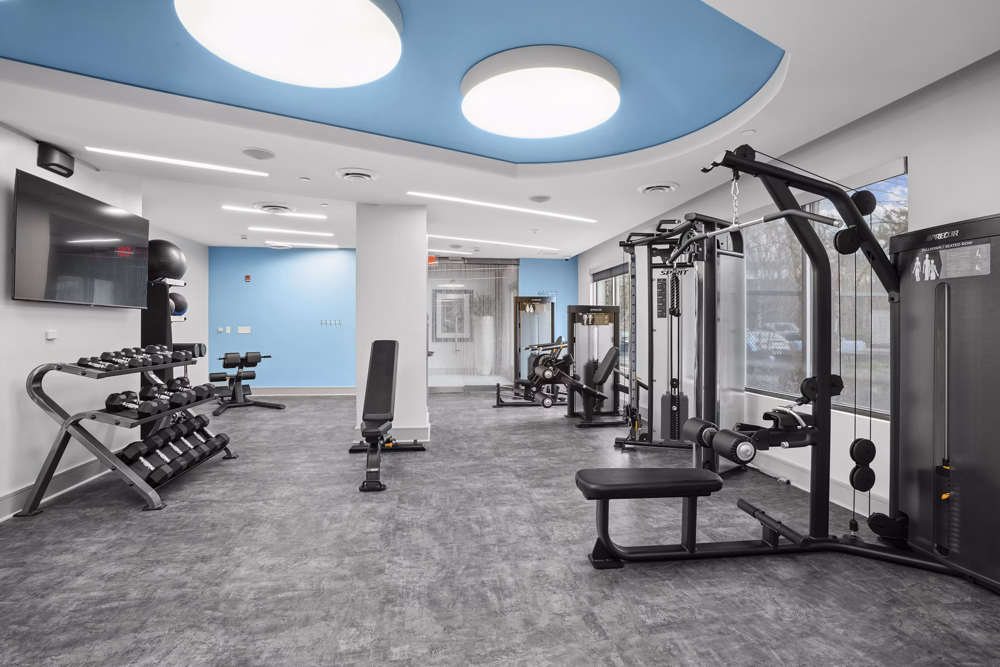fitness center at The Landing at Vinnin Square Apartments 