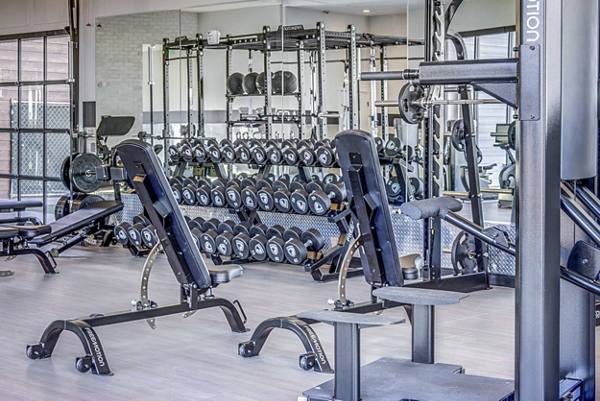 fitness center at Embold Apartments