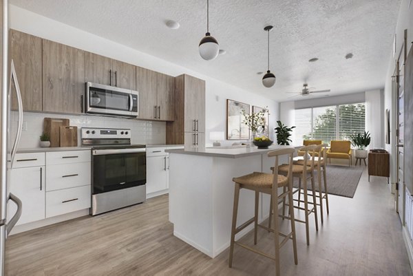 kitchen at Embold Apartments 