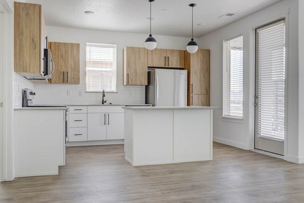 kitchen at Embold Apartments 