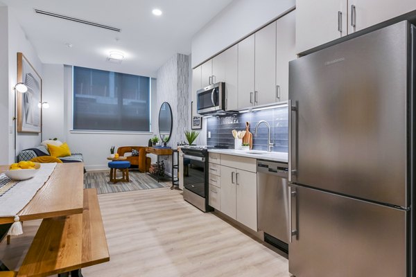 kitchen at SoNYa Apartments