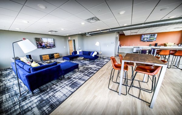 Modern clubhouse with stylish decor at The Edge Apartments for luxury living