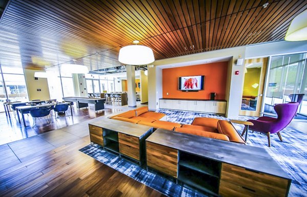 Stylish clubhouse featuring modern decor at The Edge Apartments