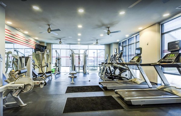 State-of-the-art fitness center with modern equipment at The Langston Apartments