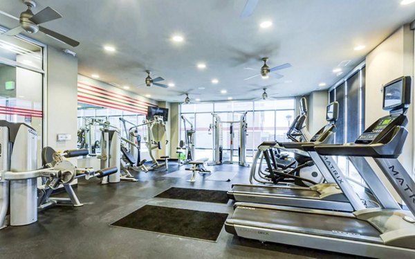 Fitness center with state-of-the-art equipment at The Langston Apartments