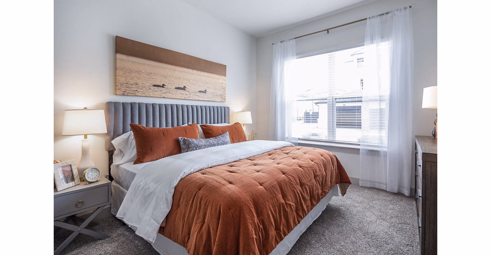 Cozy bedroom with stylish decor at Broadstone North Ridge Apartments