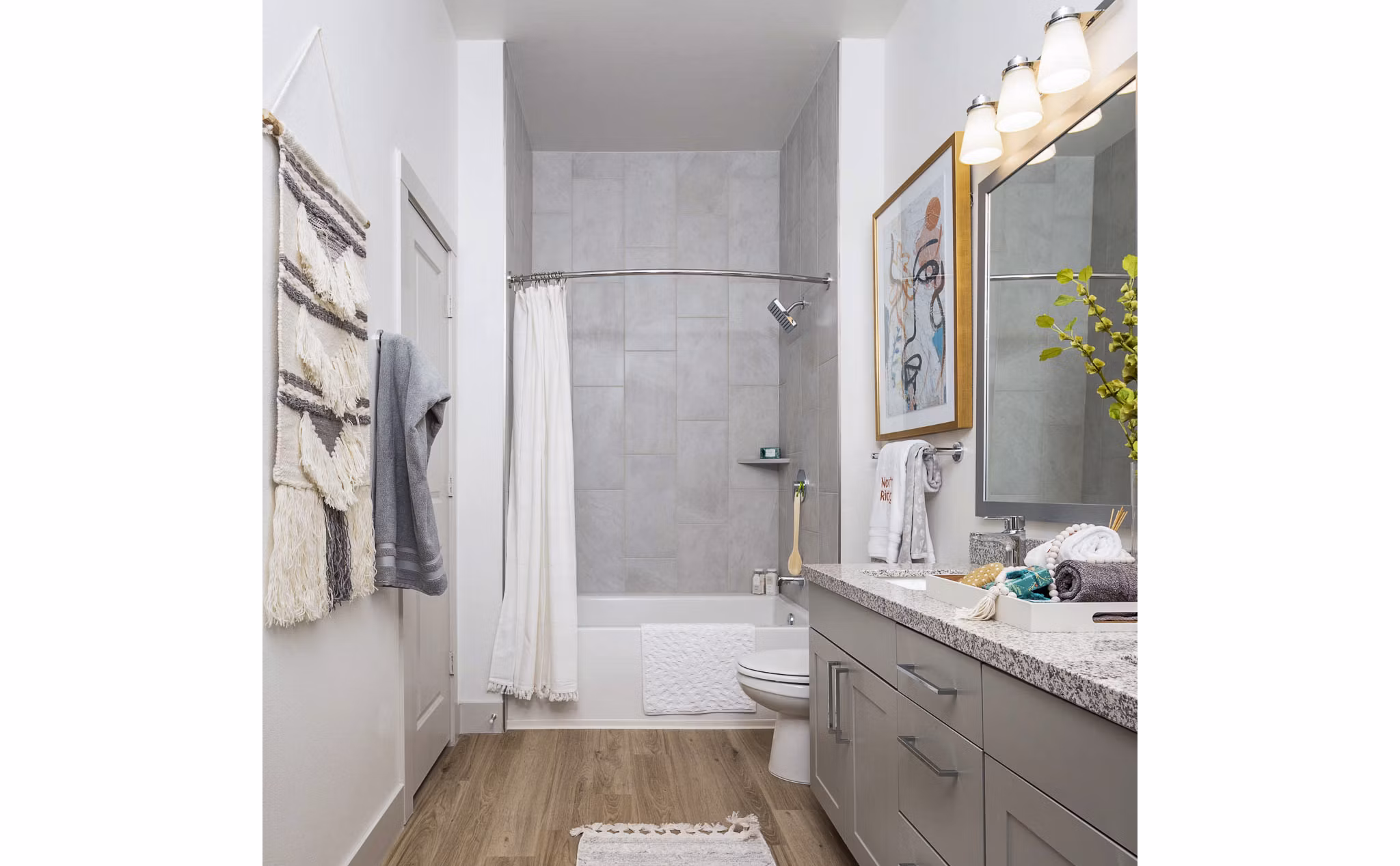 Bathroom featuring sleek modern fixtures at Broadstone North Ridge Apartments, a luxury community in an upscale neighborhood