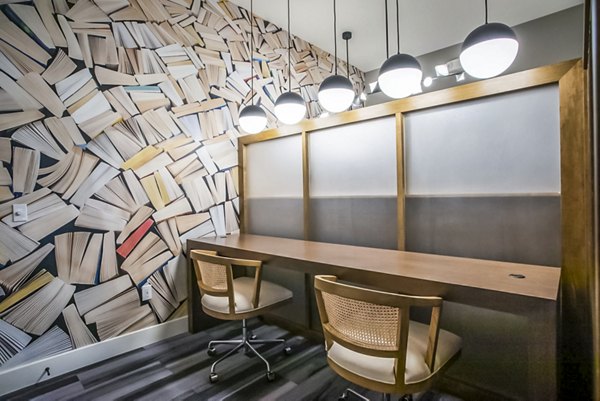 Elegant clubhouse with modern seating at Broadstone North Ridge Apartments, offering a luxurious social space for residents