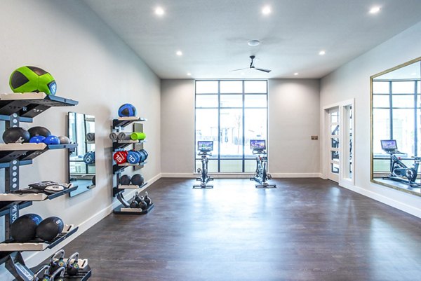 Yoga/spin studio offering state-of-the-art fitness equipment at Broadstone North Ridge Apartments