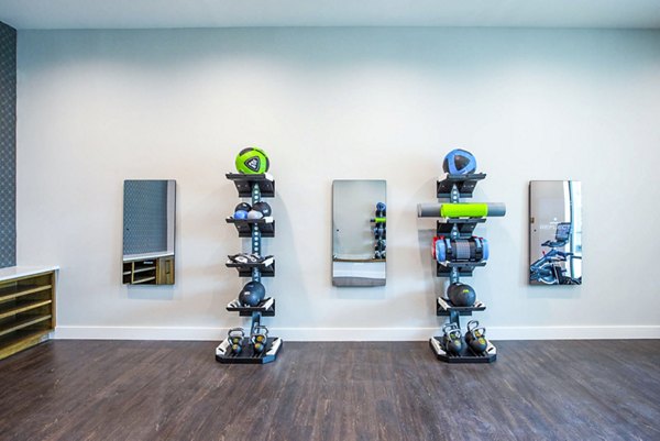 State-of-the-art fitness center with modern equipment at Broadstone North Ridge Apartments