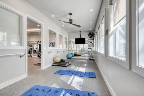 Yoga/spin studio with state-of-the-art equipment at Roots at O'Connor Apartments