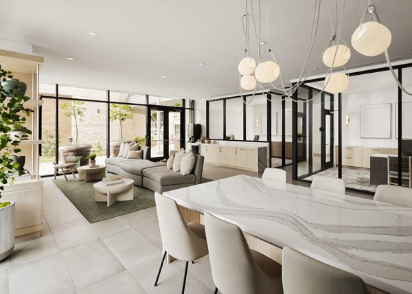 Elegant clubhouse with modern design at Santal Thousand Oaks Apartments