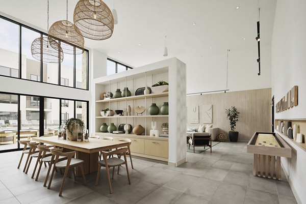 Santal Thousand Oaks Apartments: Clubhouse with modern design and comfortable seating in luxury community