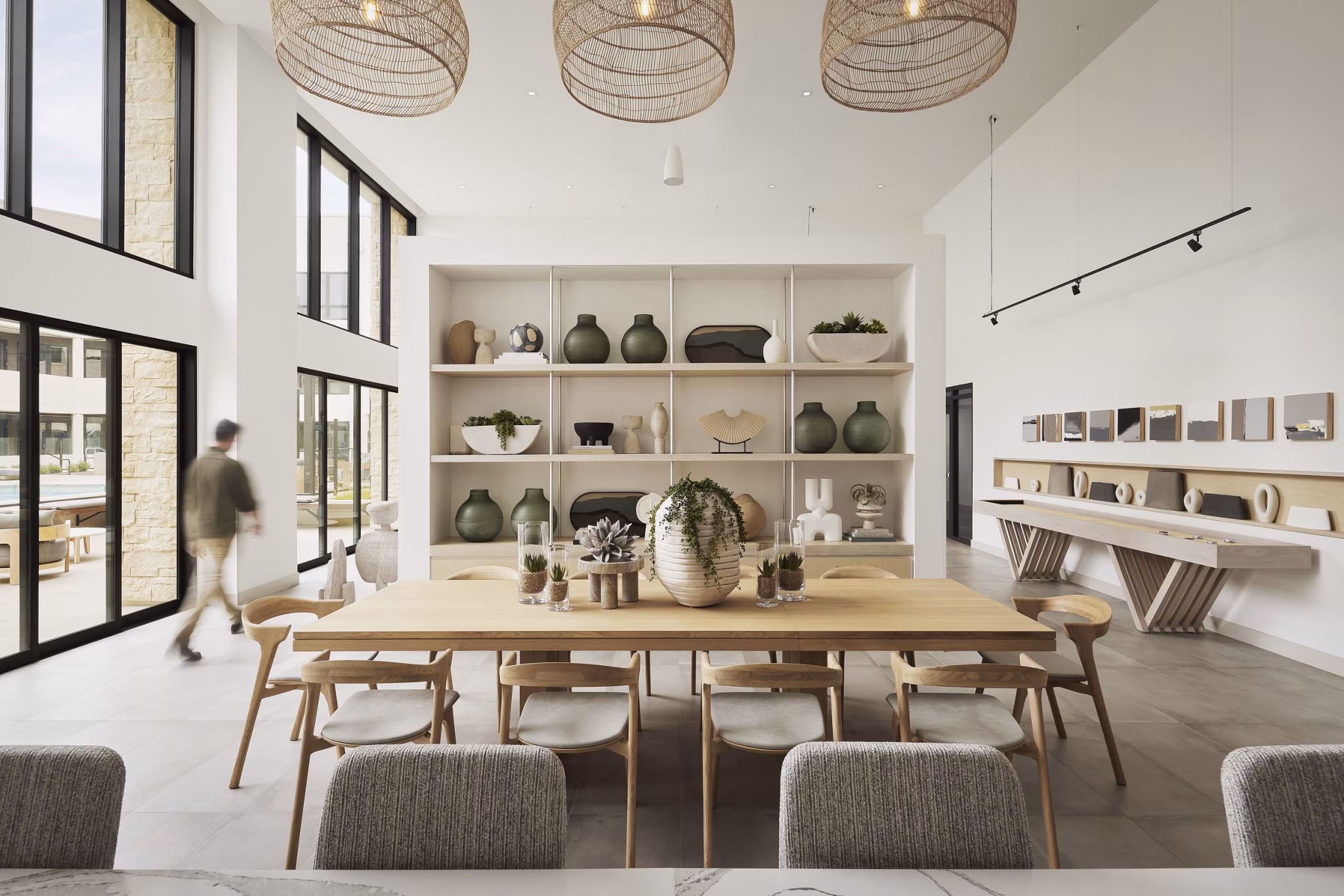 Clubhouse with stylish seating and modern design at Santal Thousand Oaks Apartments