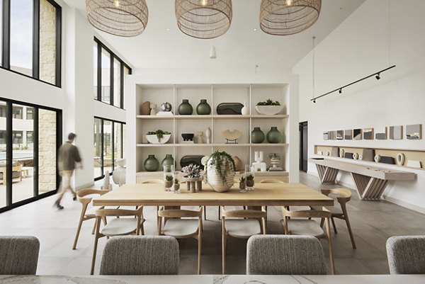 Clubhouse with stylish seating and modern design at Santal Thousand Oaks Apartments