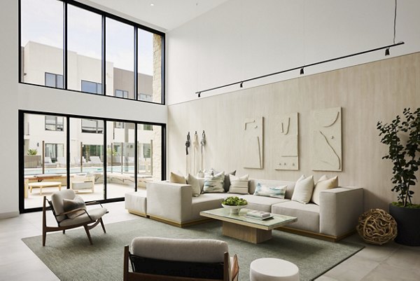 Elegant clubhouse with modern design elements at Santal Thousand Oaks Apartments