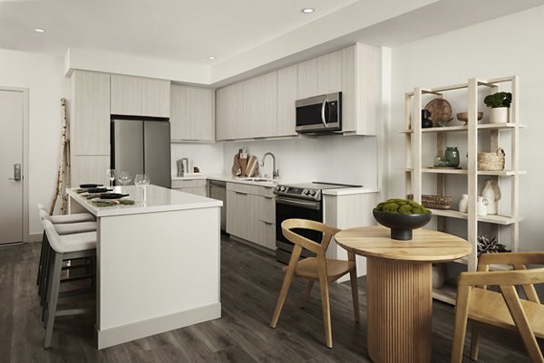 Elegant dining area with modern furnishings at Santal Thousand Oaks Apartments