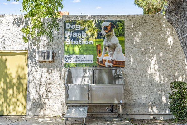 Dog wash station for pet owners at Villatree Apartments