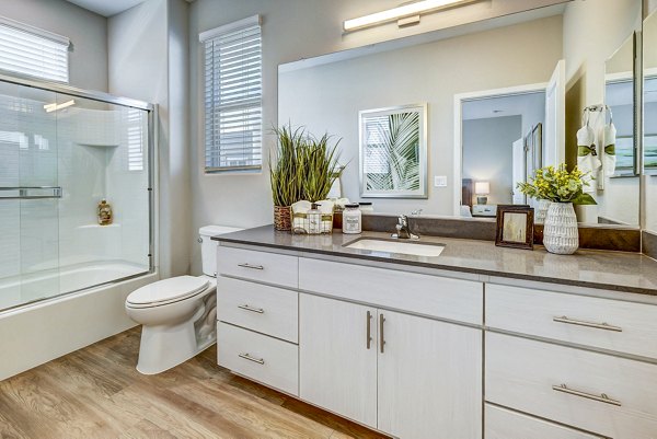 Bathroom featuring modern fixtures and elegant design at Town Surprise Townhome Apartments