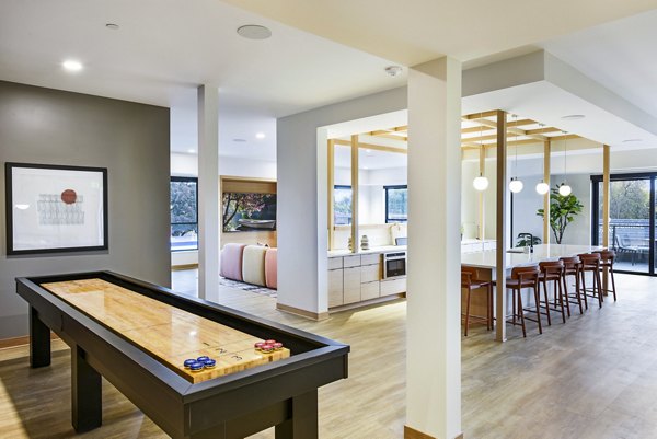 clubhouse game room at Ratio Apartments