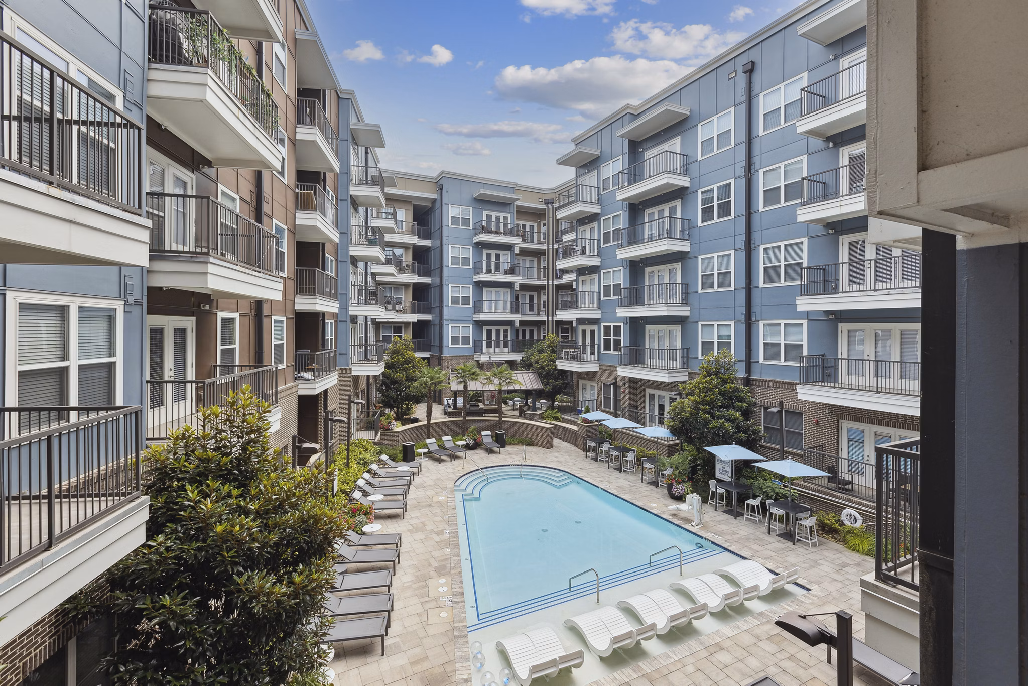 Rooftop pool with stunning views at Midtown 205 Apartments